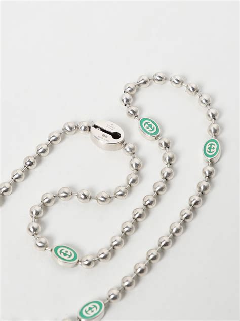 collane argento gucci|COLLANA GUCCI BOULE IN ARGENTO .